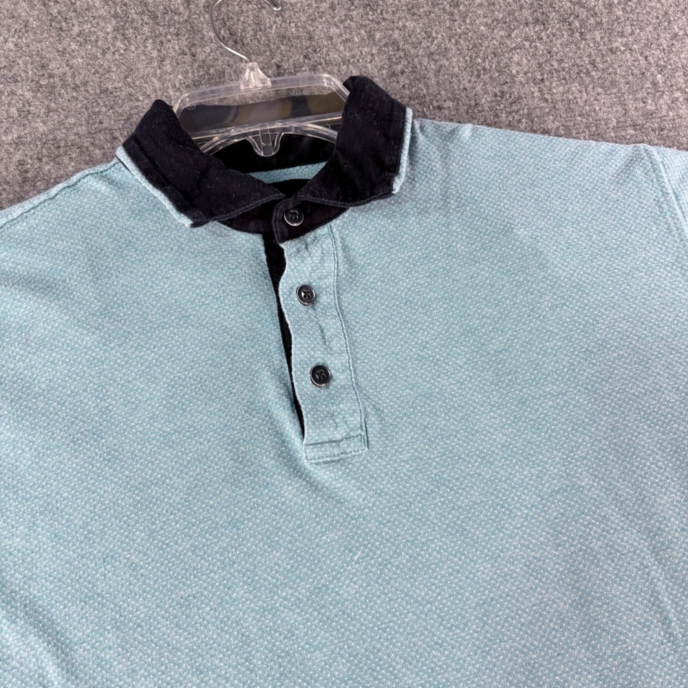 Rodd & Gunn Mens Turquoise Blue Textured Cotton Polo Shirt Sports Fit L KP1248